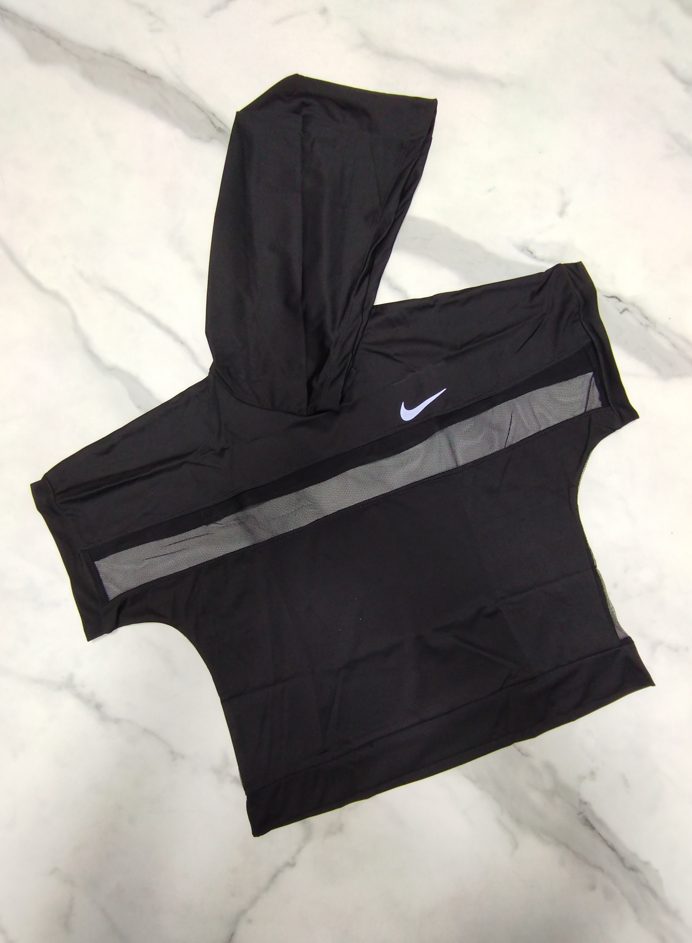 کراپ زنانه کلاه دار برند نایک مدل کیمانویی