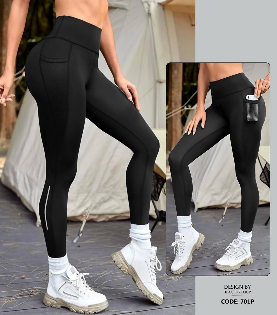 لگ زنانه ورزشی کمر پهن جیب موبایلی