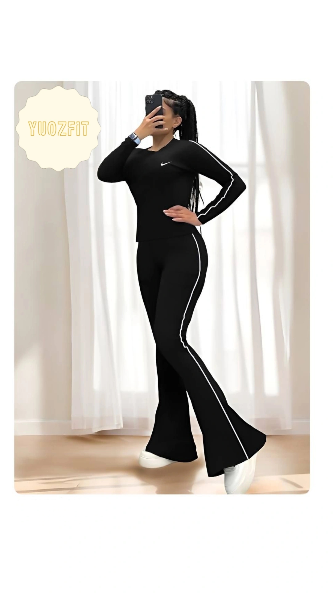 ست بلوز و شلوار دمپا نوار دوزی ورزشی زنانه