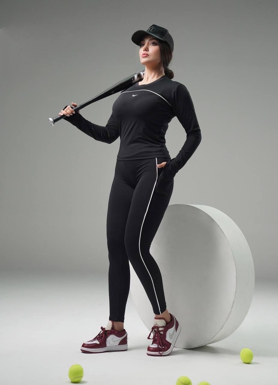 ست بلوز و شلوار مغزی دوزی زنانه ورزشی نایک