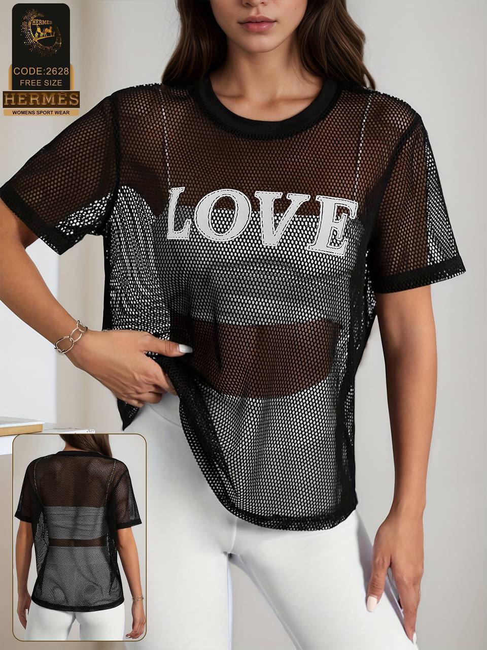 تیشرت اسپرت توری زنانه مدل Love